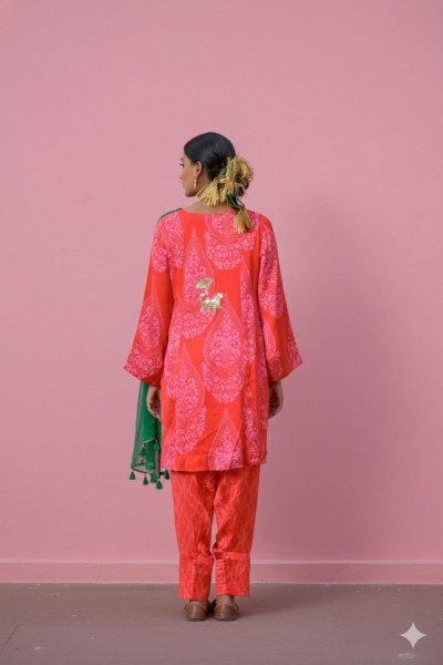 Suman Suit Set,Emperor Pink Red