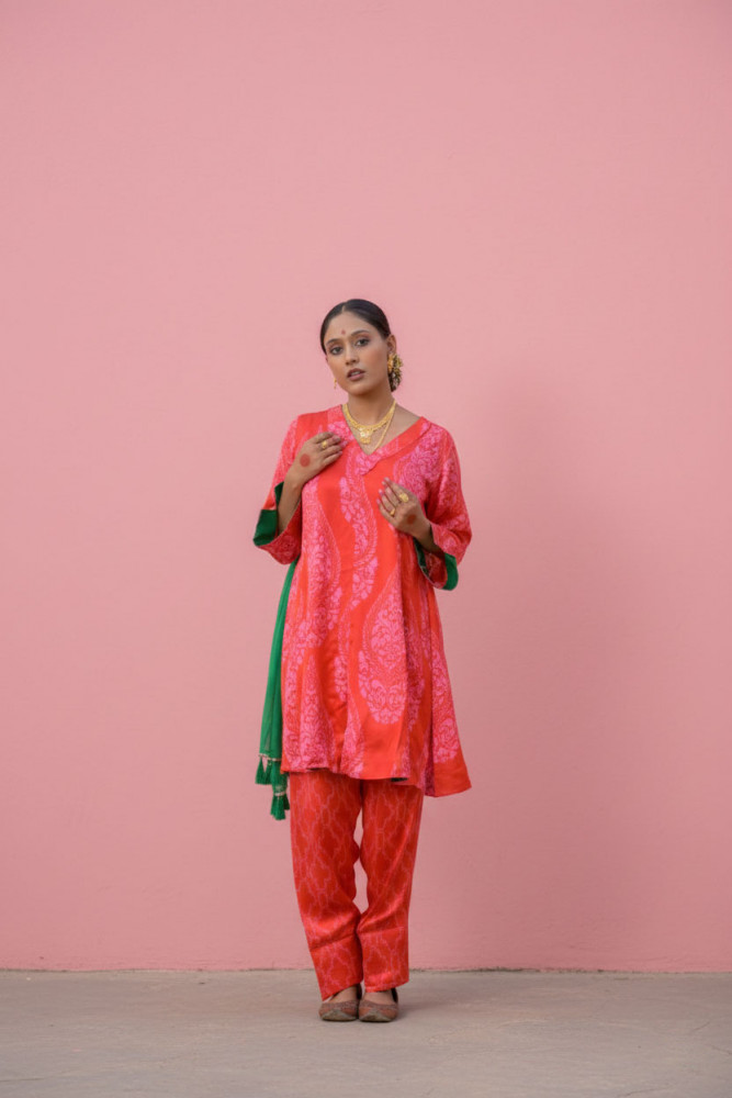Image of Suman Suit Set,Emperor Pink Red