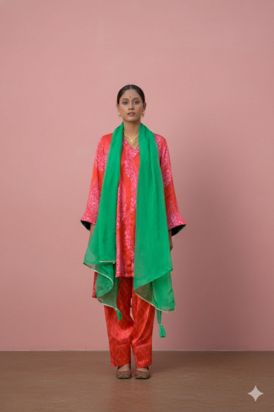 Suman Suit Set,Emperor Pink Red