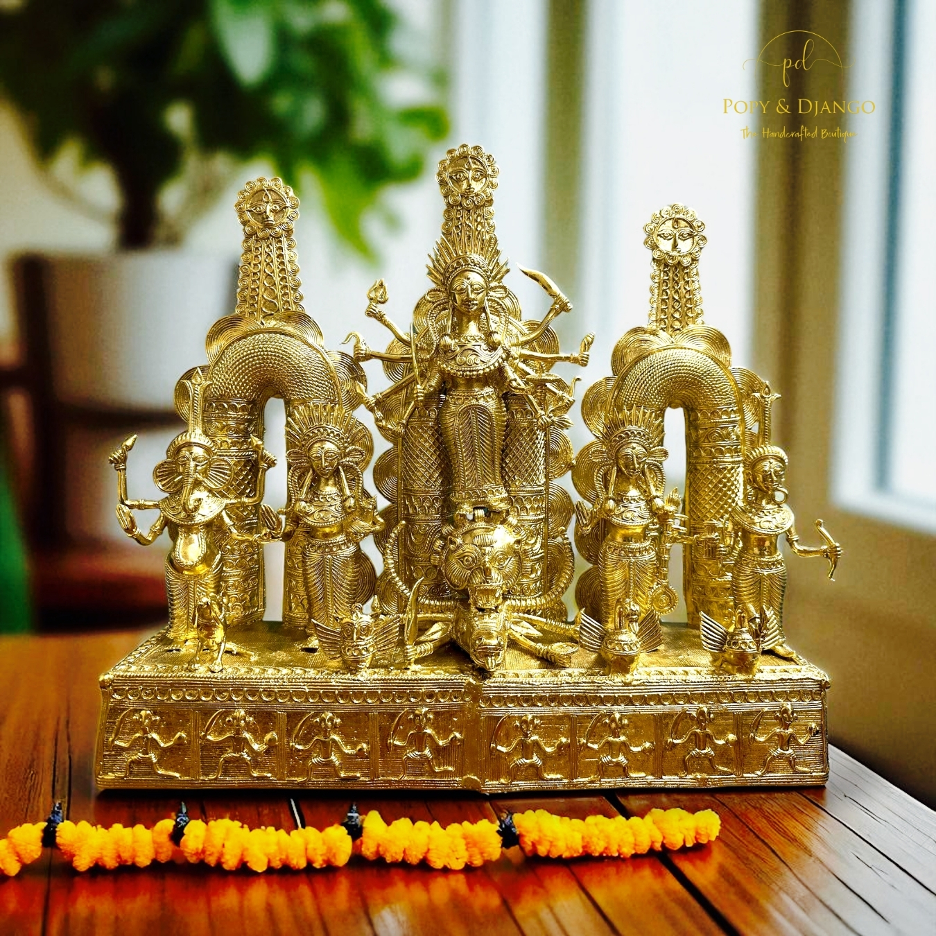 The Divine Assemblage: Handcrafted Dhokra Durga