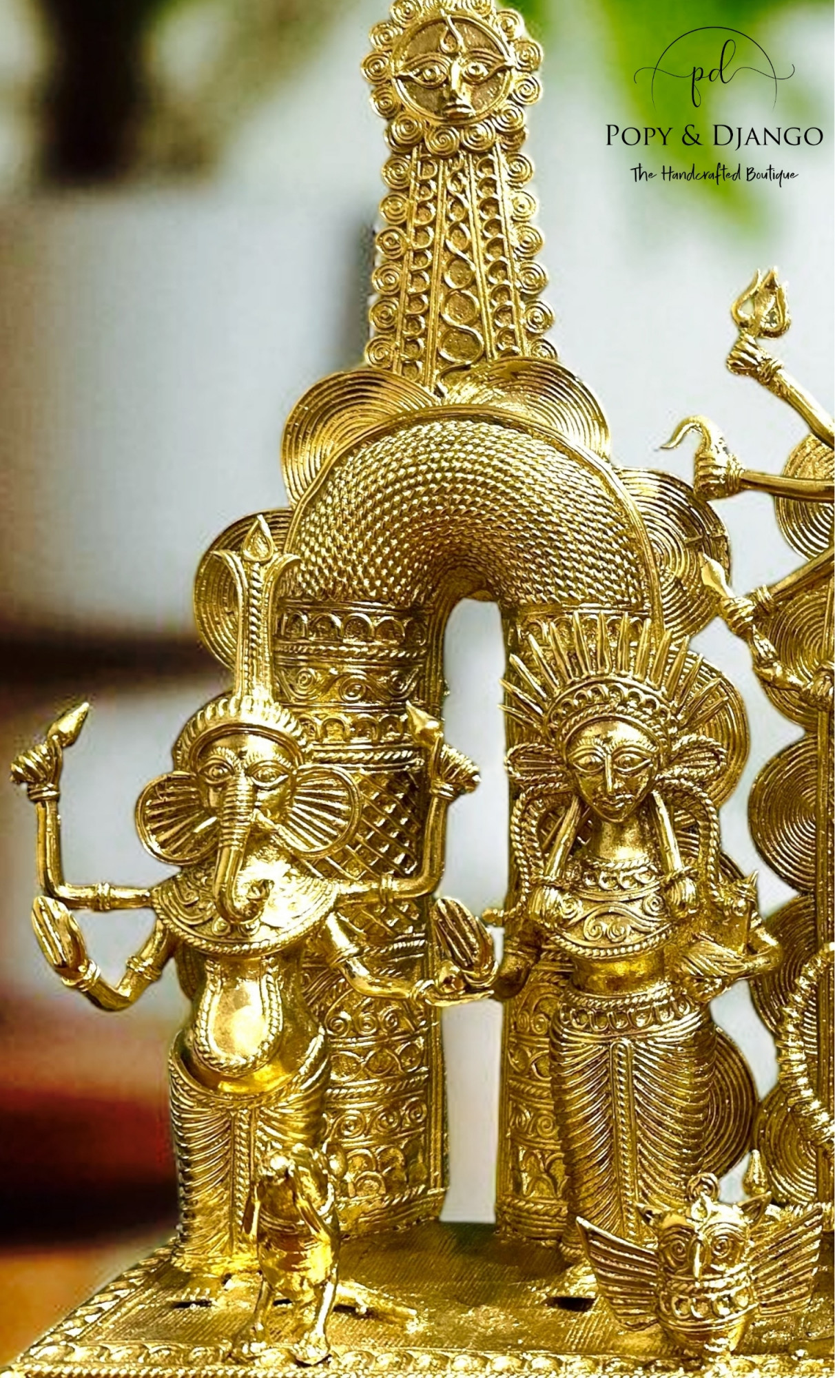 The Divine Assemblage: Handcrafted Dhokra Durga