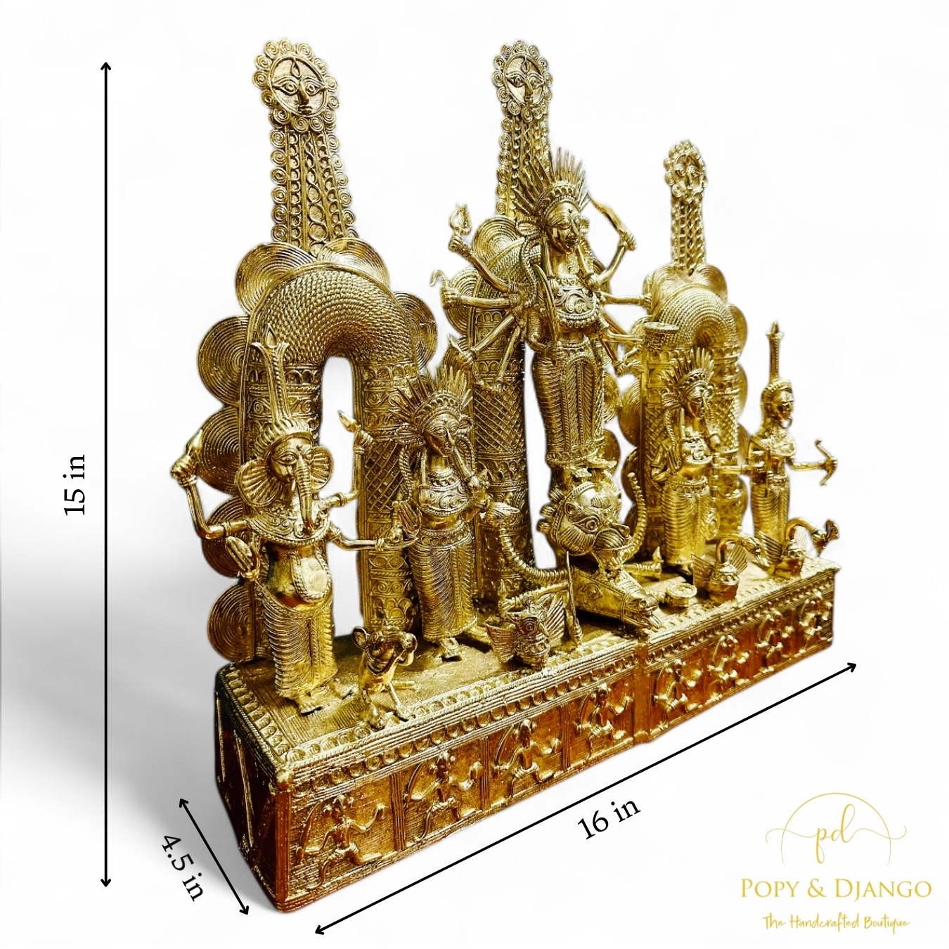 The Divine Assemblage: Handcrafted Dhokra Durga