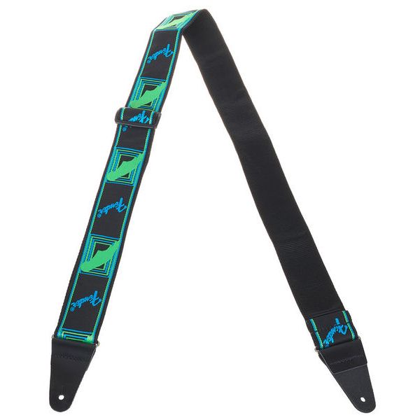 Fender 990681303 Green/Blue Neon Monogrammed Strap