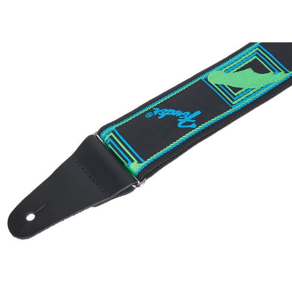 Fender 990681303 Green/Blue Neon Monogrammed Strap