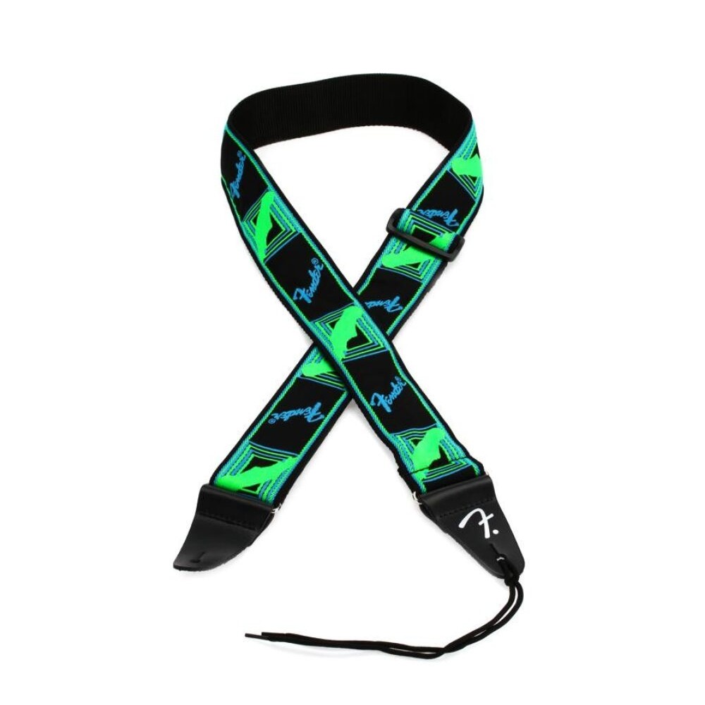 Fender 990681303 Green/Blue Neon Monogrammed Strap
