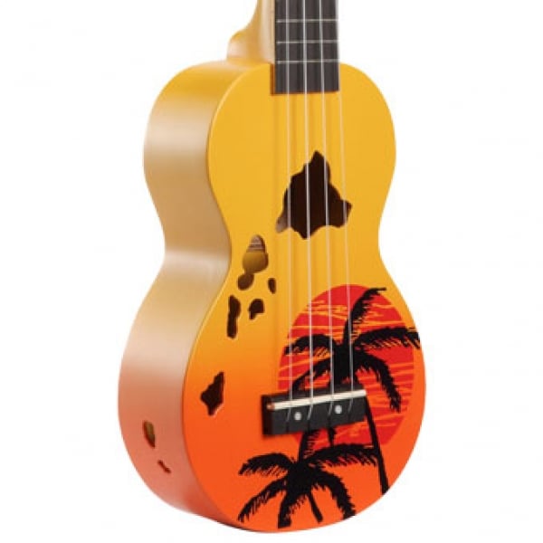 Mahalo MD1HBORB Hibiscus Orange Burst Soprano With Bag Ukulele