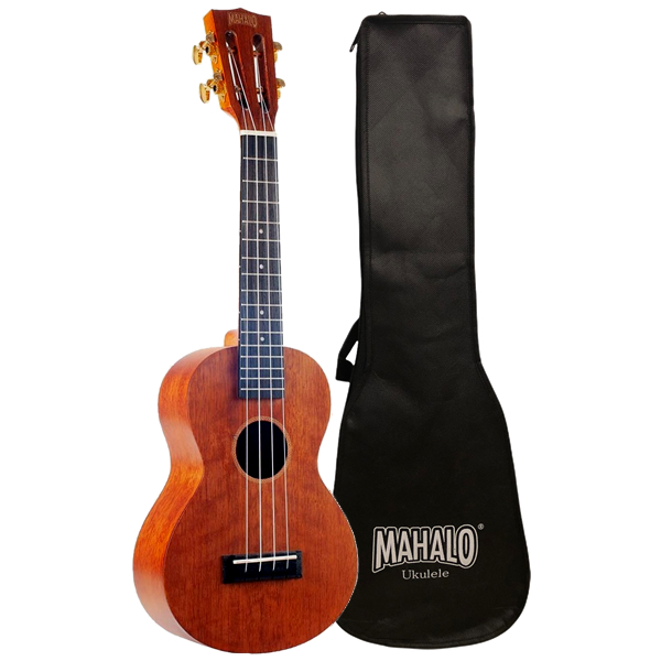 Mahalo MJ2BATBR Java Batik Series Trans Brown Concert With Bag Ukulele