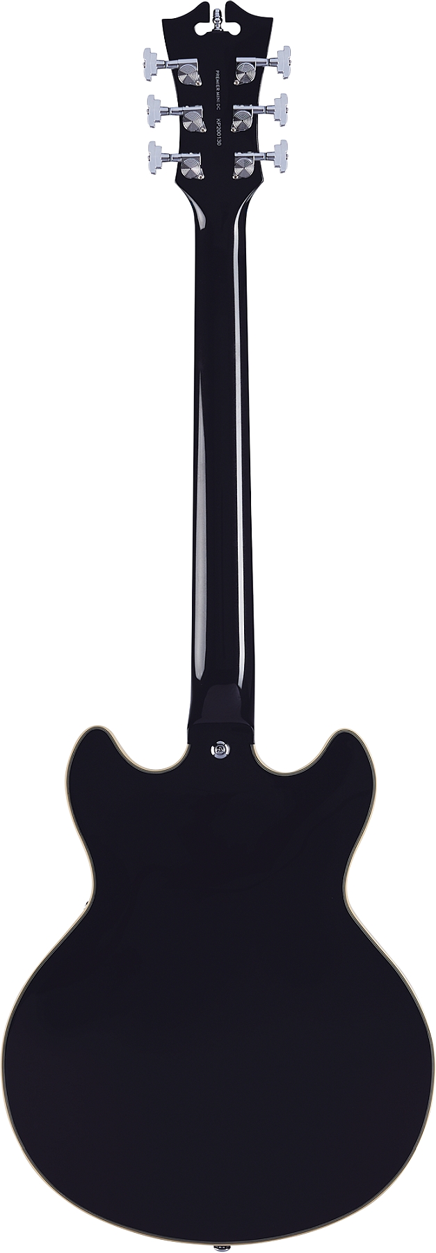 D'Angelico DAPMINIDCBLFCS Hollow Premier MINI DC Stopbar Black Flake Electric Guitar