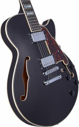 D'Angelico DAPSSBLFCS Hollow Premier SS Stairstep Black Flake Electric Guitar