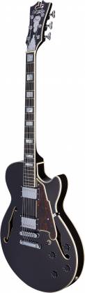 D'Angelico DAPSSBLFCS Hollow Premier SS Stairstep Black Flake Electric Guitar