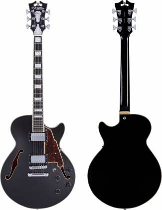D'Angelico DAPSSBLFCS Hollow Premier SS Stairstep Black Flake Electric Guitar