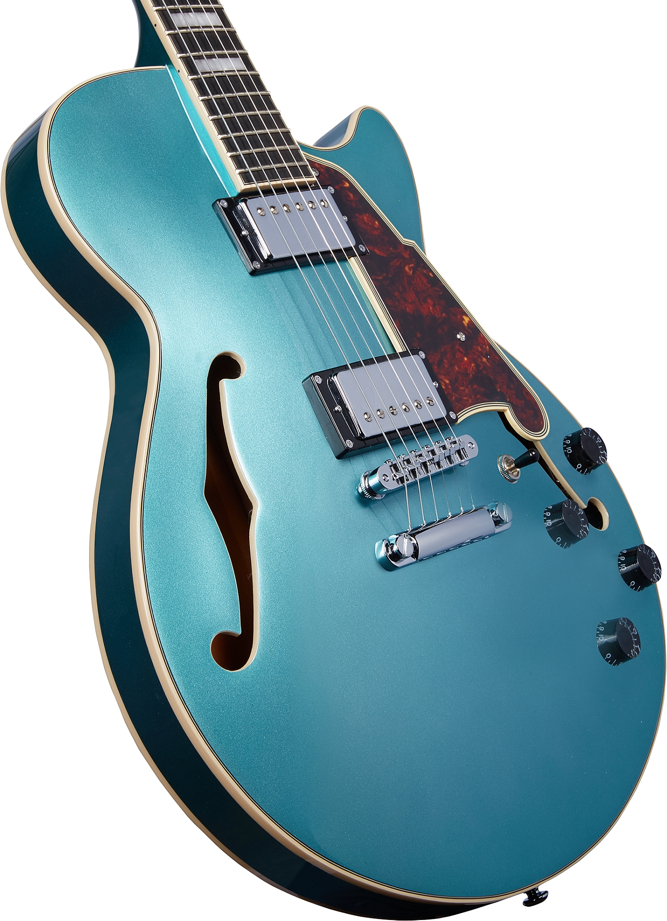 D'Angelico DAPSSOTCSCB Hollow Premier SS Stopbar Ocean Turquiose Electric Guitar