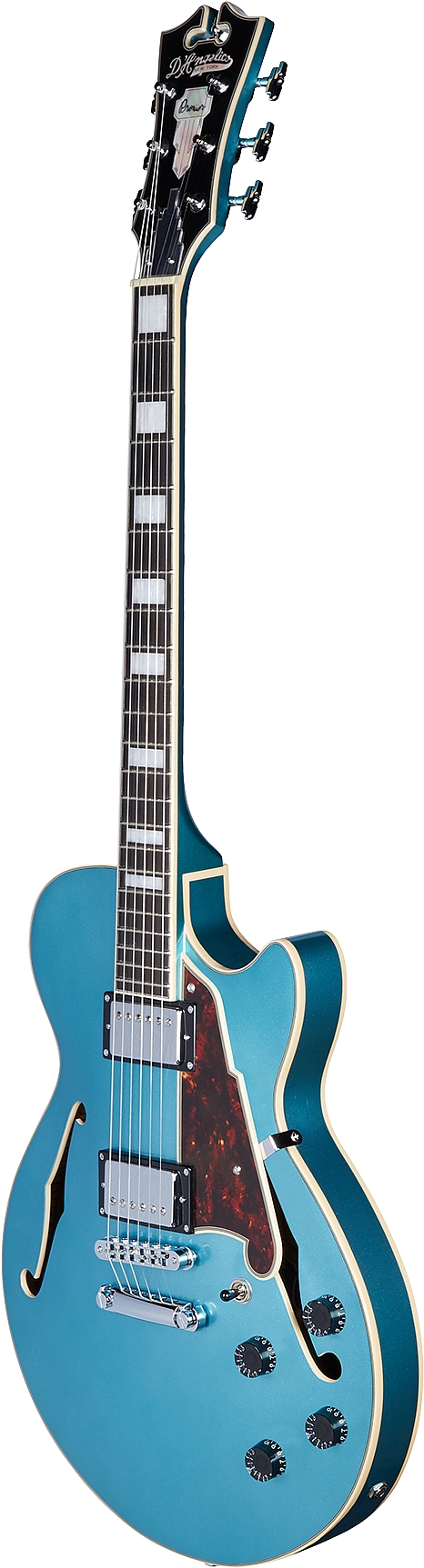 D'Angelico DAPSSOTCSCB Hollow Premier SS Stopbar Ocean Turquiose Electric Guitar