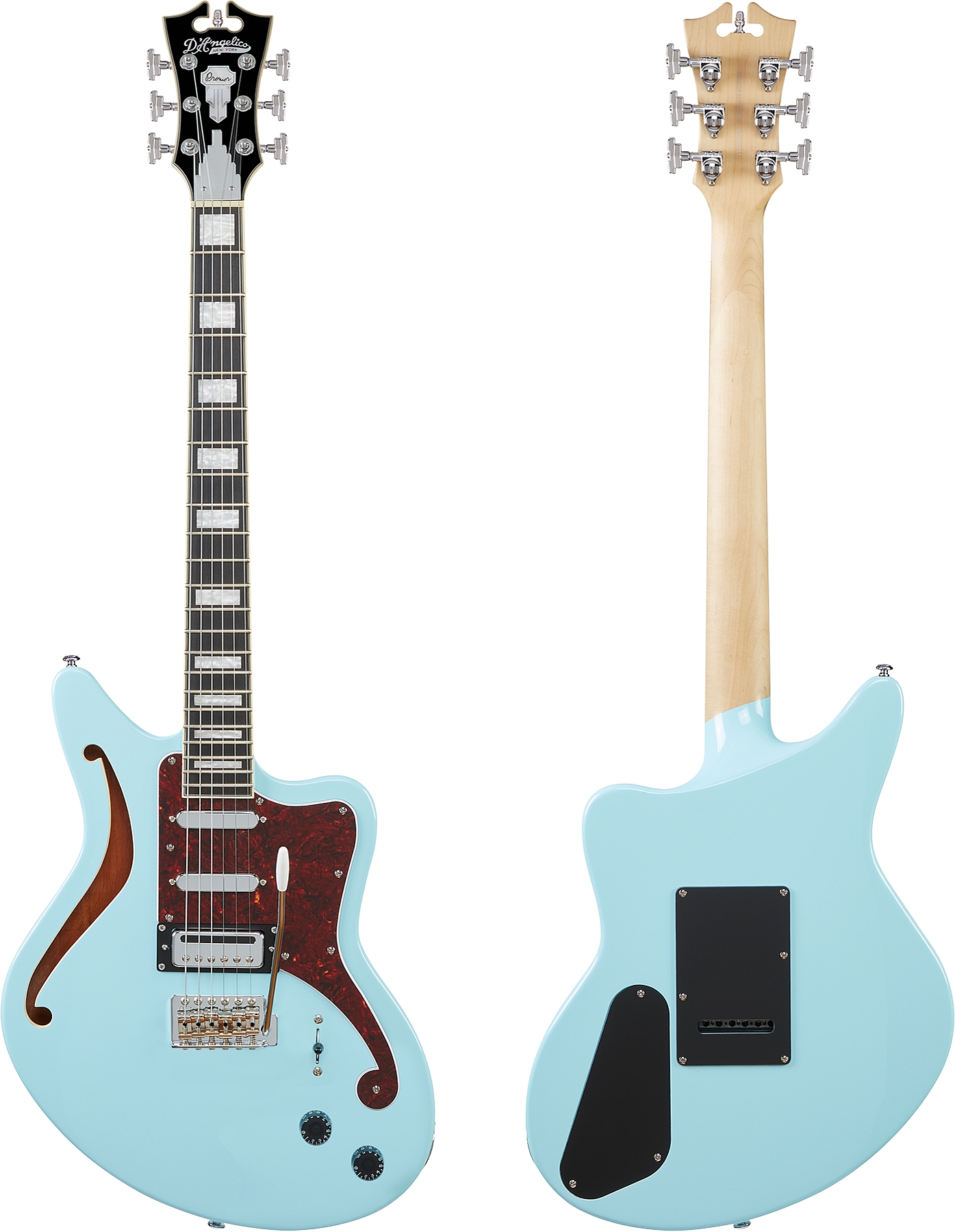 D'Angelico DAPBEDSHSBMCS Premier Series Bedford SH Sky Blue Electric Guitar