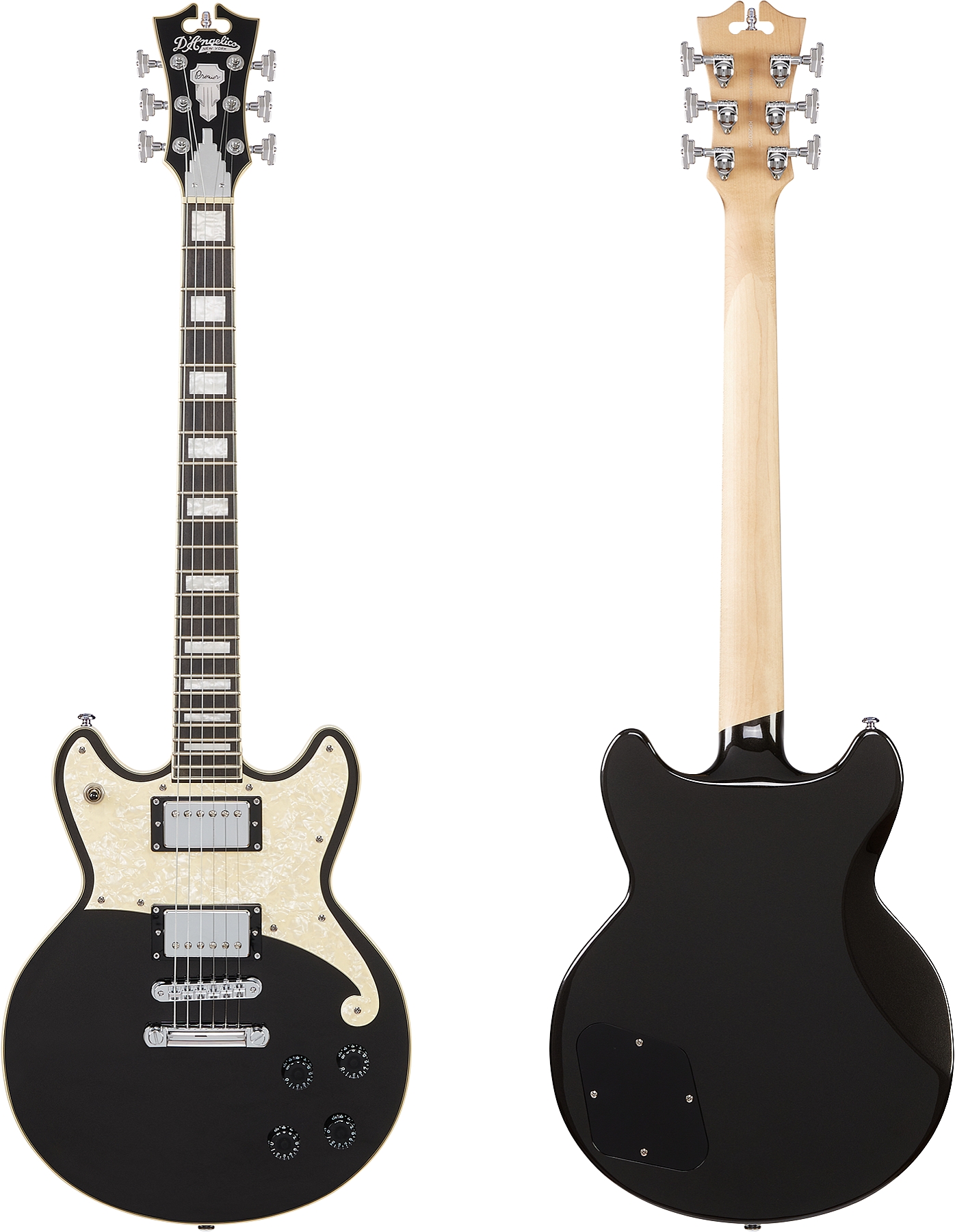 D'Angelico DAPBRIBLFCS Premier series Brighton Black Flake Electric Guitar