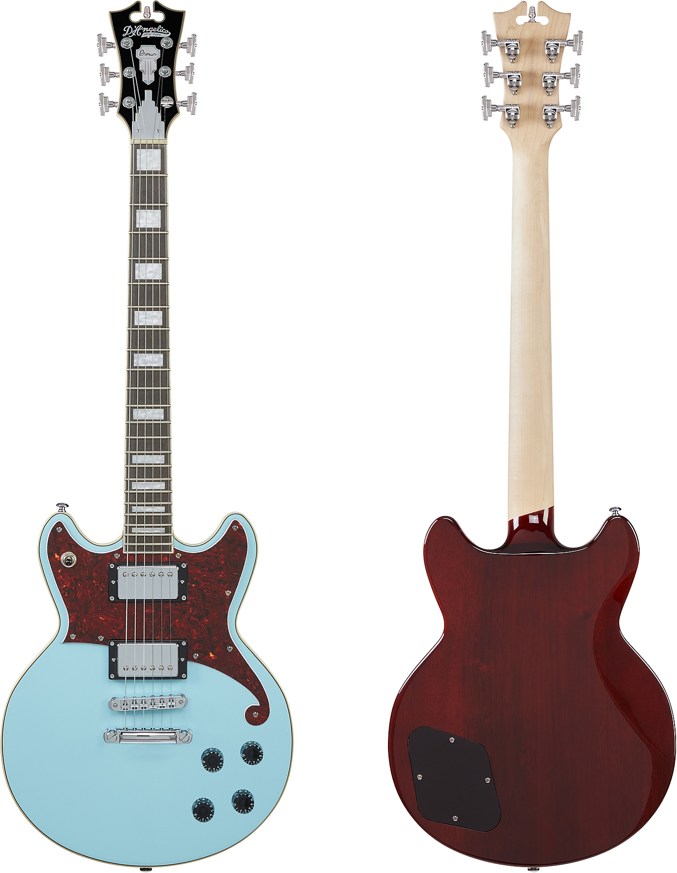 D'Angelico DAPBRISBMCS Premier Series Brighton Sky Blue Electric Guitar