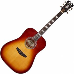 D'Angelico DAPG200VSBCPS Premier Series Vintage Sunburst Cutaway Electro-Acoustic Guitar