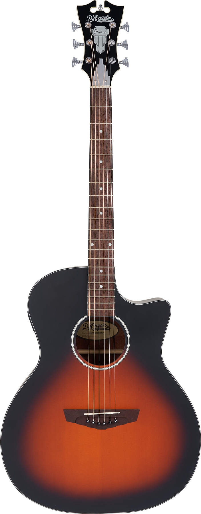 D'Angelico DAPLSG200SVSBCP Premier Series Gramercy LS Satin Vintage Sunburst Cutaway Electro-Acoustic Guitar