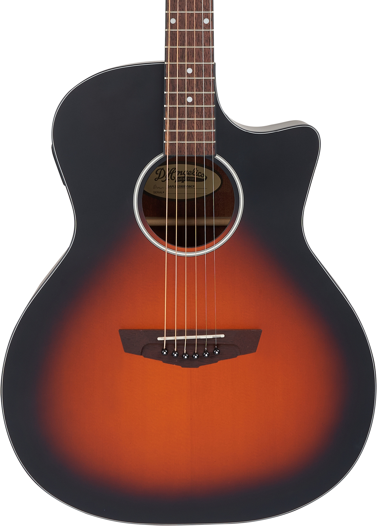 D'Angelico DAPLSG200SVSBCP Premier Series Gramercy LS Satin Vintage Sunburst Cutaway Electro-Acoustic Guitar