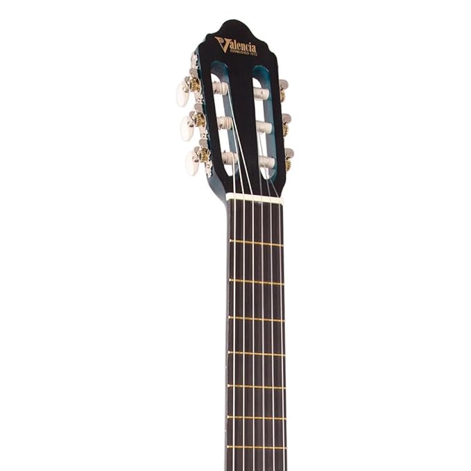 Valencia VC214TBU 200 Series 4/4 Trans Blue Classical Guitar