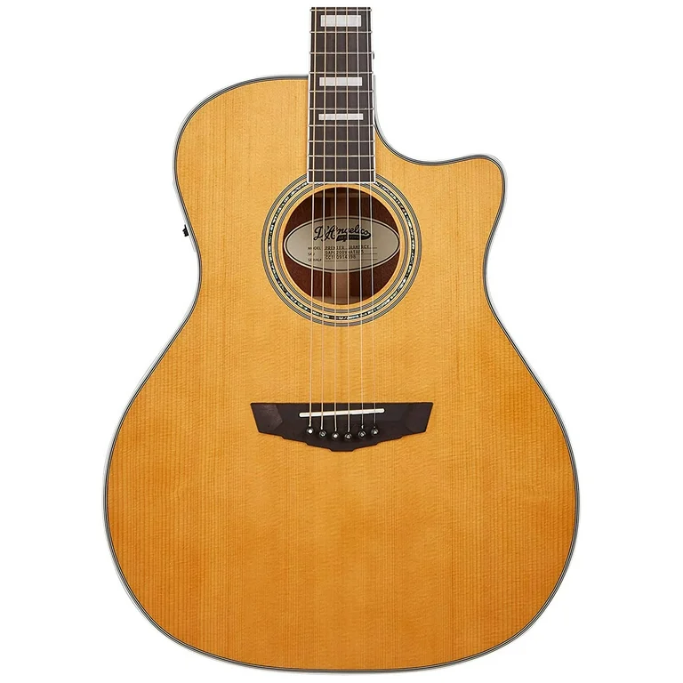 D'Angelico DAEG200VNATGP Excel Gramercy Vintage Natural Cutaway Electro-Acoustic Guitar