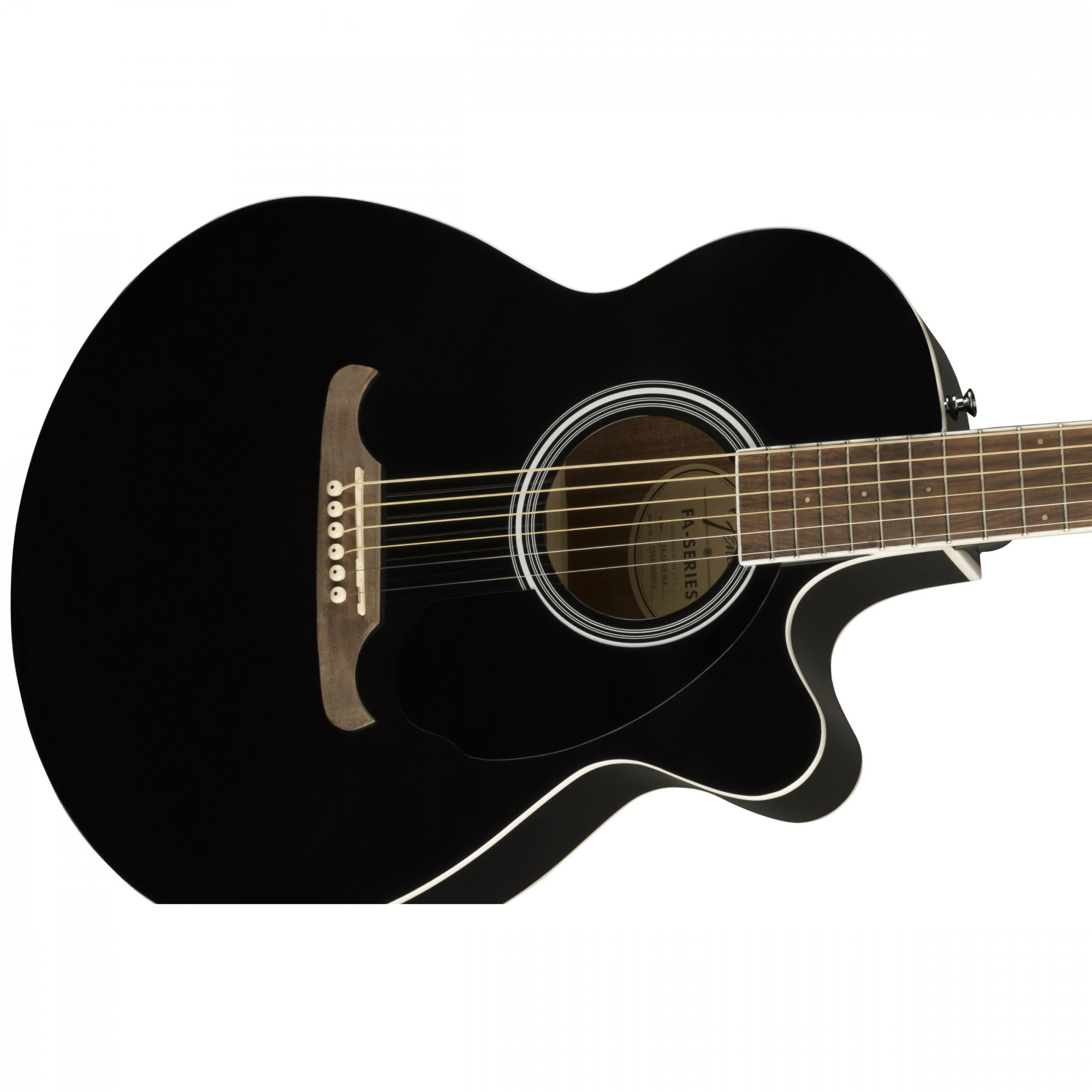Fender FA-135CE Black Consert Cutaway Electro-Acoustic Guitar