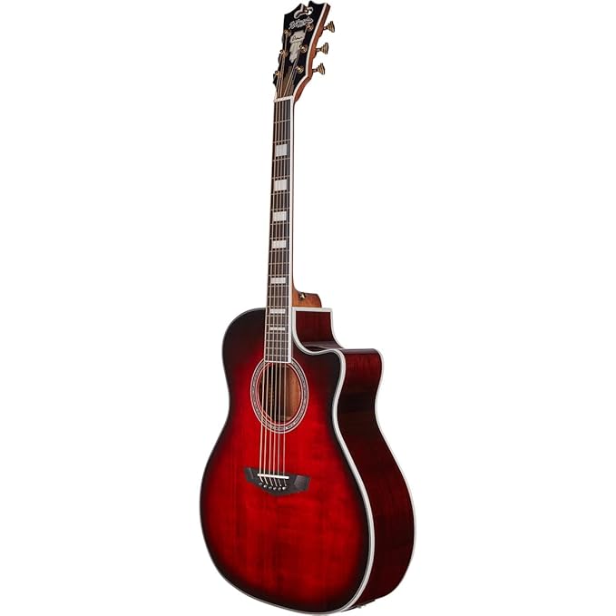 D'Angelico DAPG200TBCBAPS Premier Series Gramercy Trans Black Cherry Burst Cutaway Electro-Acoustic Guitar