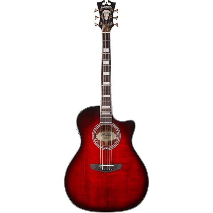 D'Angelico DAPG200TBCBAPS Premier Series Gramercy Trans Black Cherry Burst Cutaway Electro-Acoustic Guitar