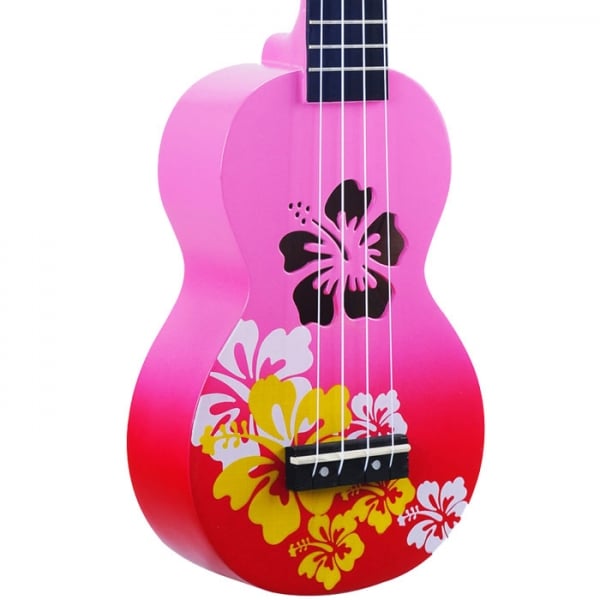 Mahalo MD1HBRDB Hibiscus Red Burst Soprano With Bag Ukulele