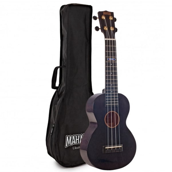 Mahalo MH2TBK Hano Series Trans Black Soprano With Bag Ukulele