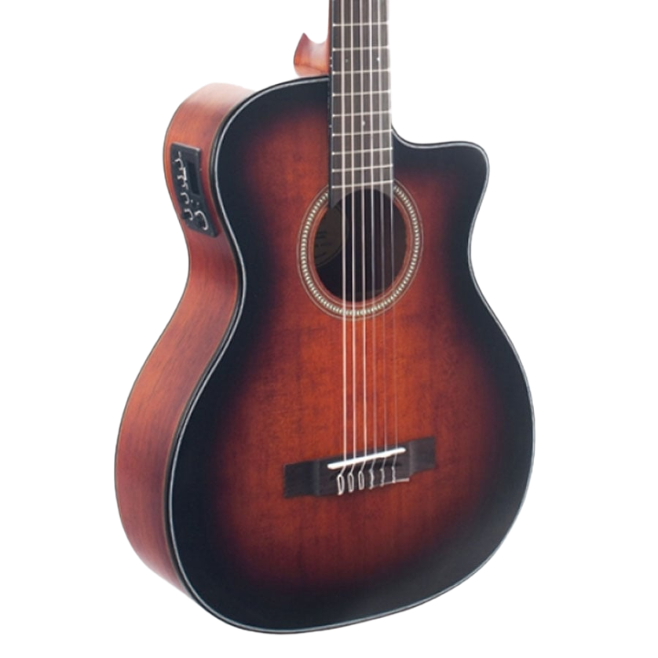 Valencia VA434CECSB 430 Series 4/4 Cutaway Electronic Classic Sunburst Classical Guitar