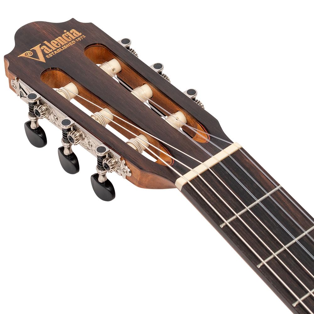 Valencia VC704CE 704 Series 4/4 Solid Top Cutaway Electronic Natural Classical Guitar