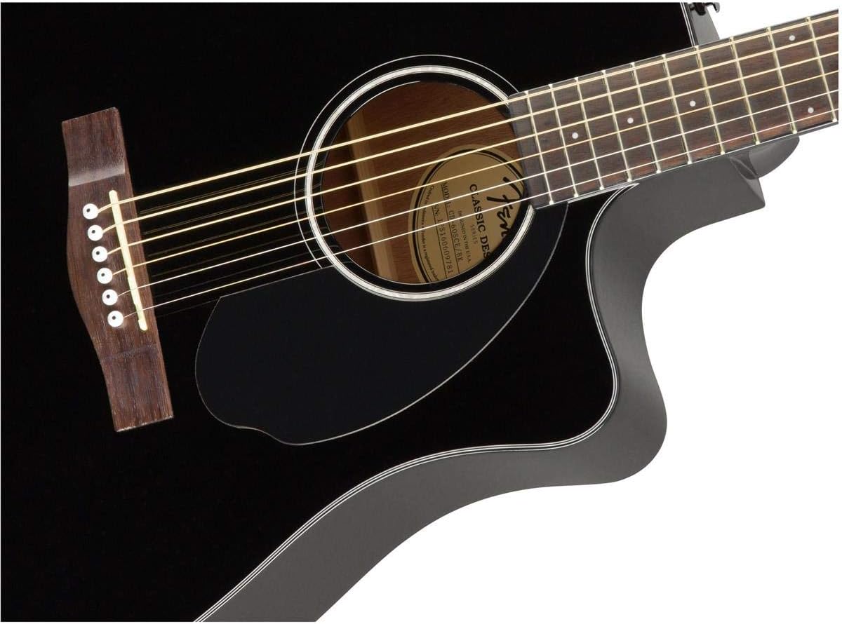 Fender CD60SCE Black Cutaway Electro-Acoustic Guitar