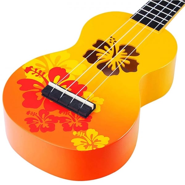 Mahalo MD1HBORB Hibiscus Orange Burst Soprano With Bag Ukulele