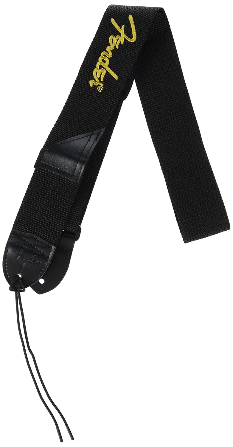 Fender 990662070 BLK/YELLOW Poly Guitar Strap