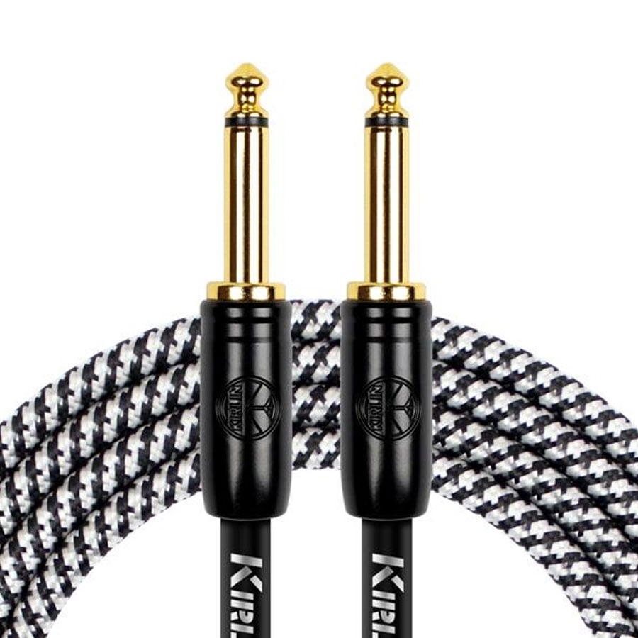Kirlin IW-241BCG-BKB-10 Original Woven 10 Mtr Black /White Cable