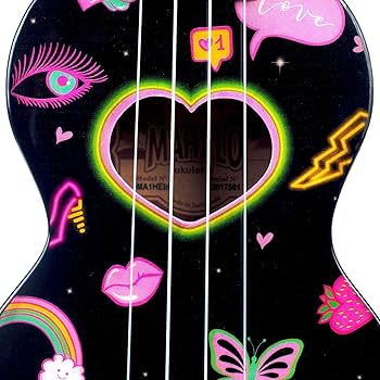 Mahalo MA1HEBK Art Series Heart Black Soprano With Bag Ukulele