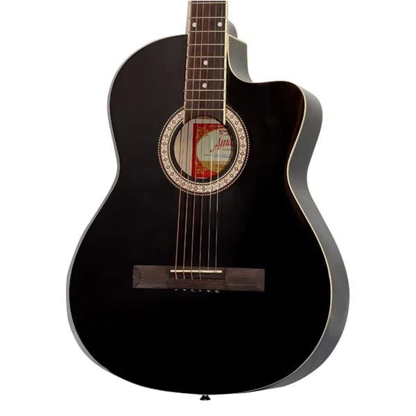 Amaze AW39C Black 39-Inch Cutaway 6-String Acoustic Guitar