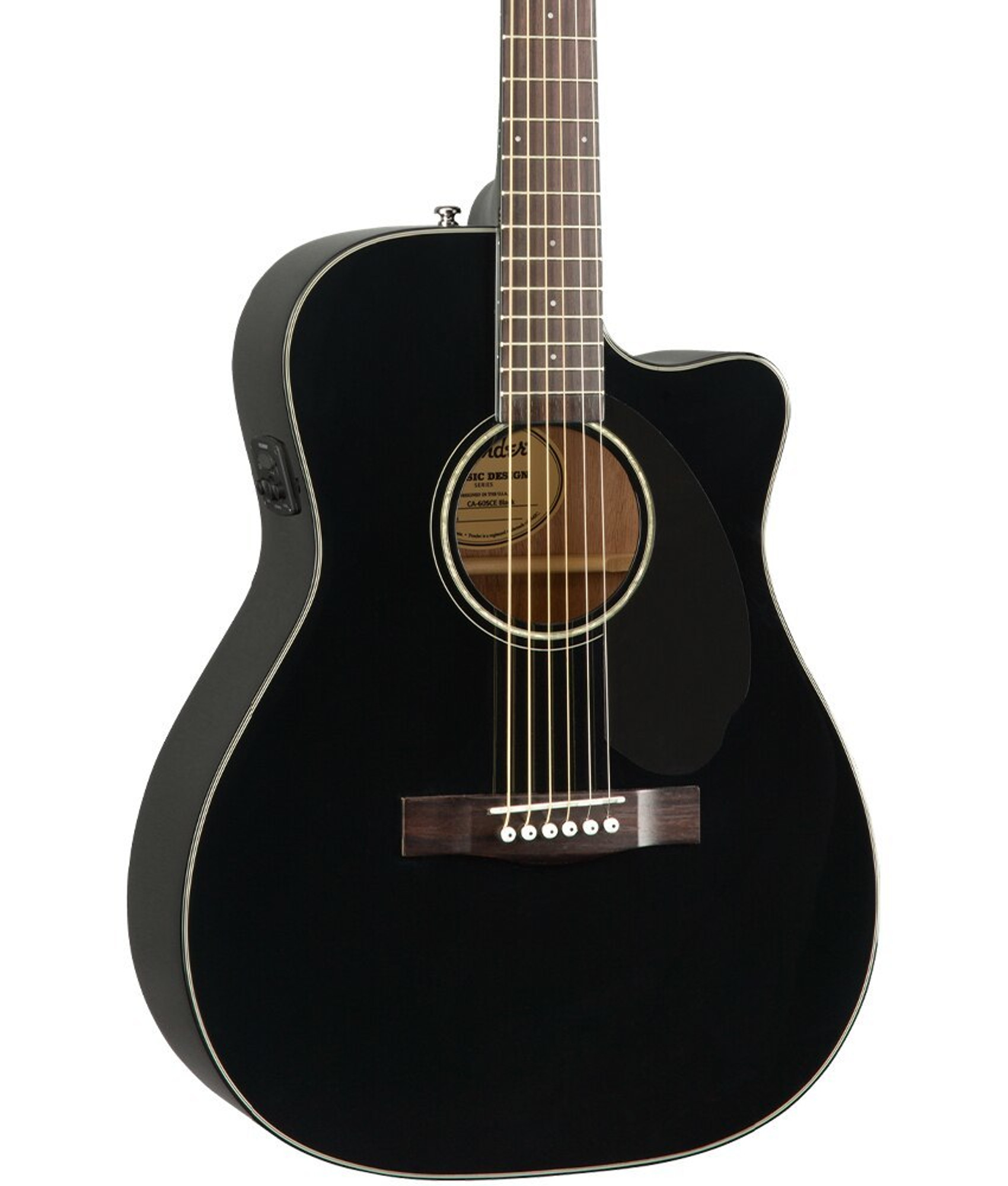 Fender CC60SCE Black Concert Cutaway Electro-Acoustic Guitar
