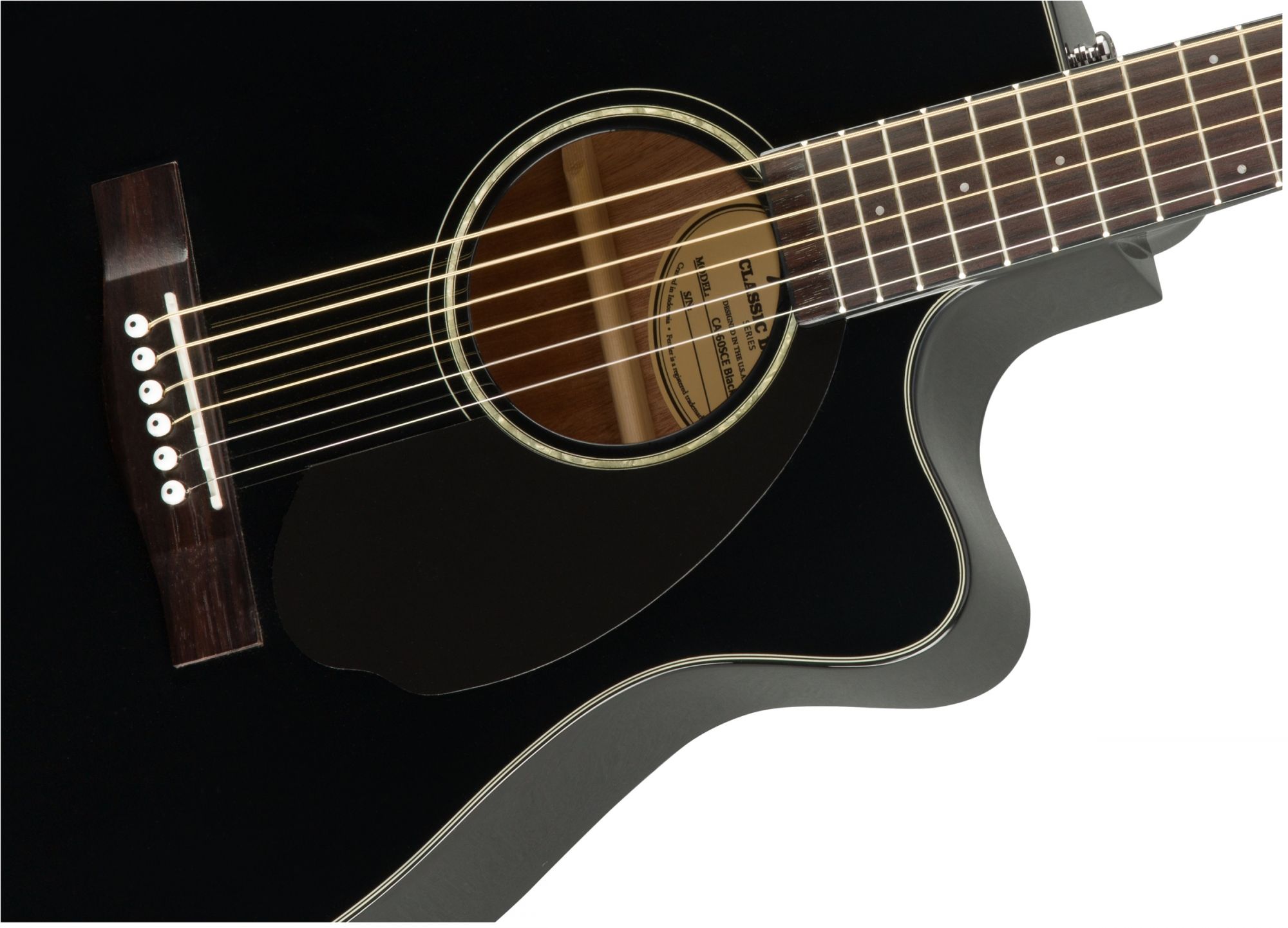 Fender CC60SCE Black Concert Cutaway Electro-Acoustic Guitar