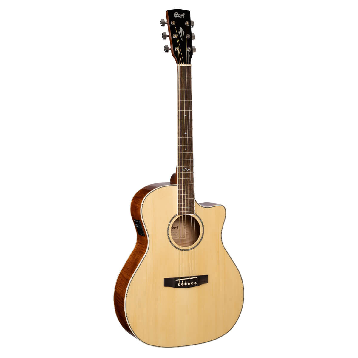 Cort GA-FF NAT Natural Glossy With Cutaway Electro-Acoustic Guitar