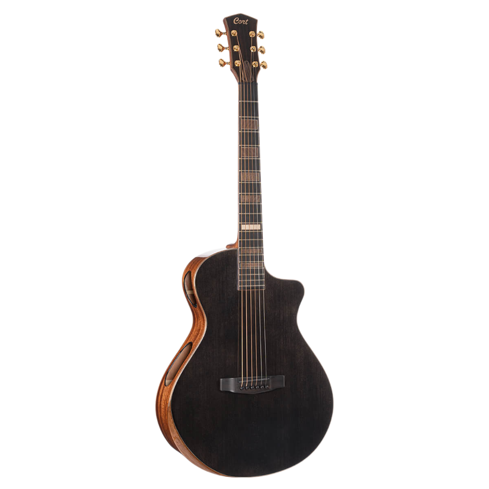 Cort Modern Black TBK Cutaway Masterpiece Electro-Acoustic Guitar
