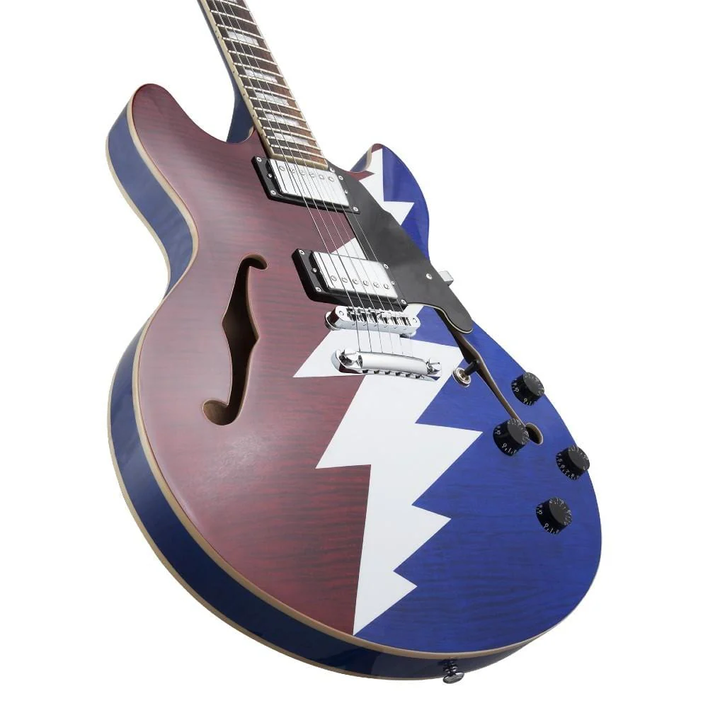 D'Angelico DAPDCRWBCSCBGDSIG Hollow Premier Grateful Dead DC Electric Guitar