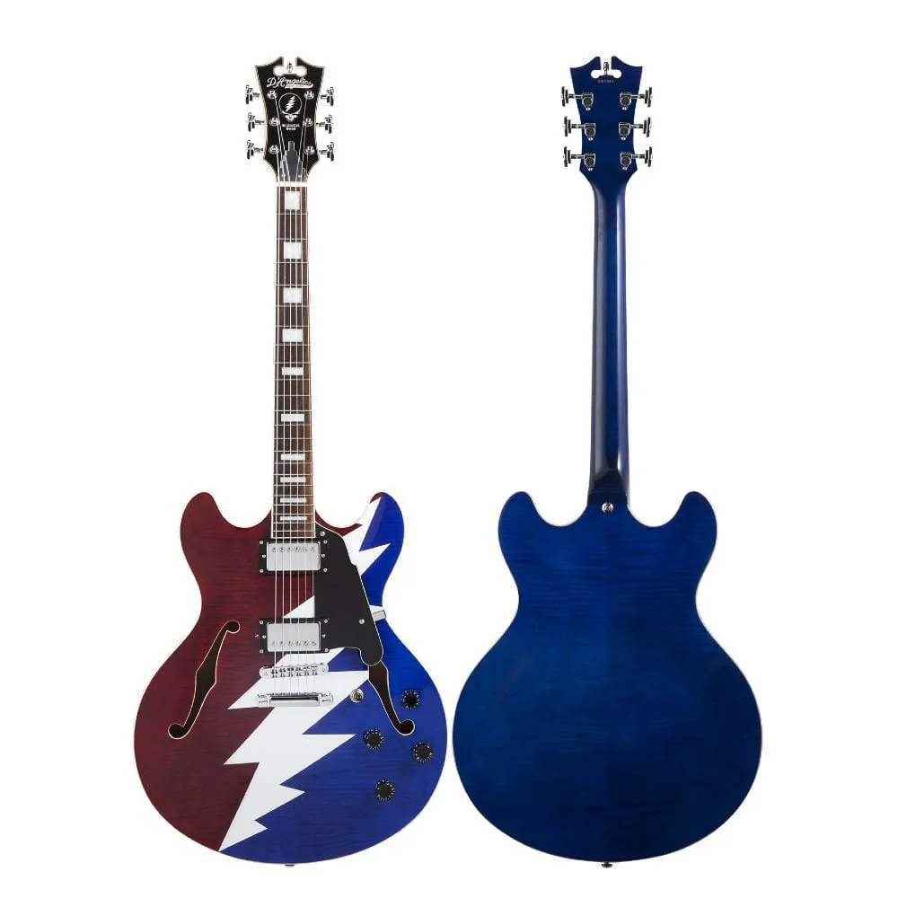 D'Angelico DAPDCRWBCSCBGDSIG Hollow Premier Grateful Dead DC Electric Guitar