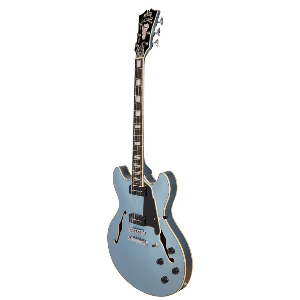 D'Angelico DAPDCIBMCSCB9EX Hollow Premier DC Boardwalk ICE Blue Metallic Electric Guitar