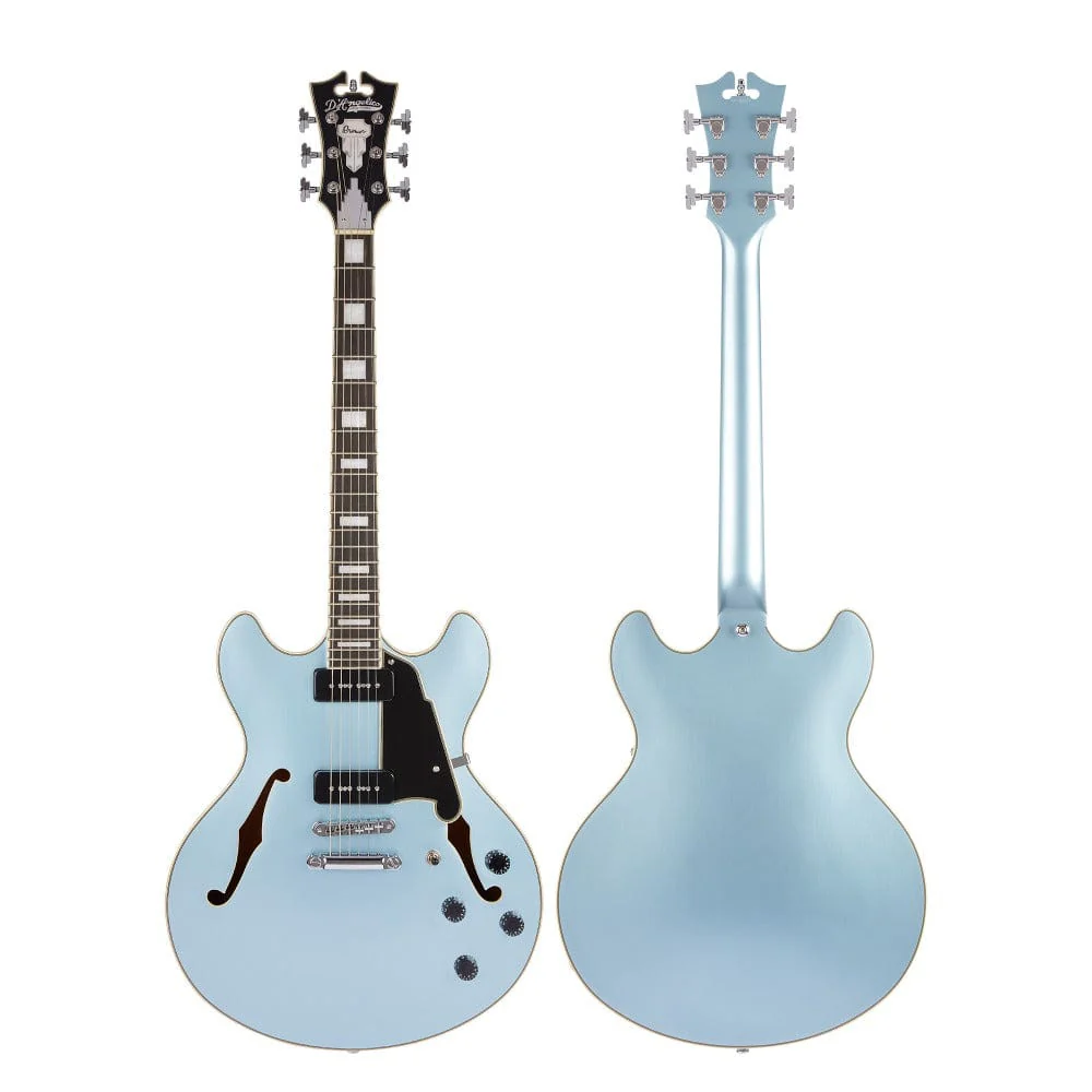 D'Angelico DAPDCIBMCSCB9EX Hollow Premier DC Boardwalk ICE Blue Metallic Electric Guitar