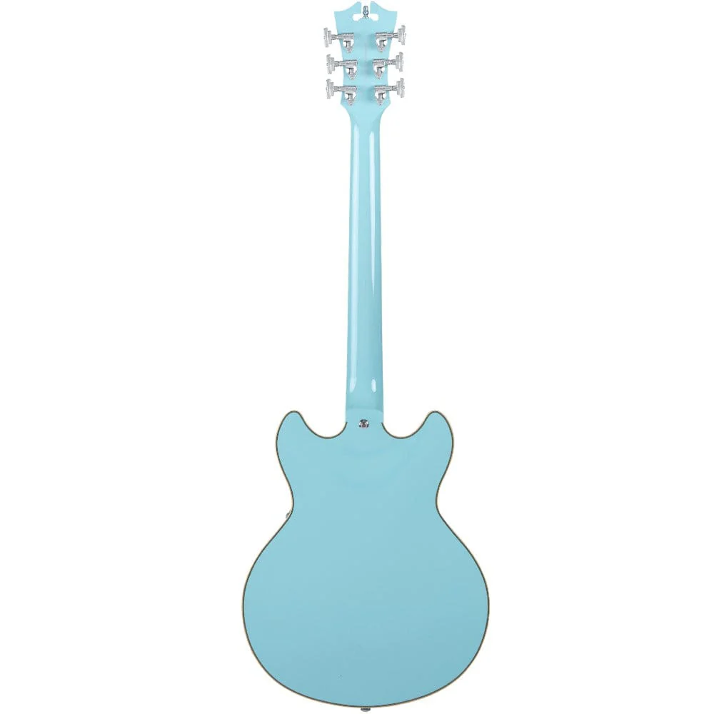 D'Angelico DAPMINIDCSKBCS Hollow Premier Mini DC Sky Blue Electric Guitar