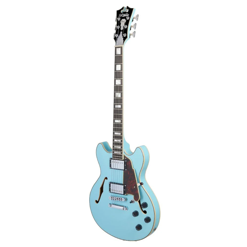 D'Angelico DAPMINIDCSKBCS Hollow Premier Mini DC Sky Blue Electric Guitar