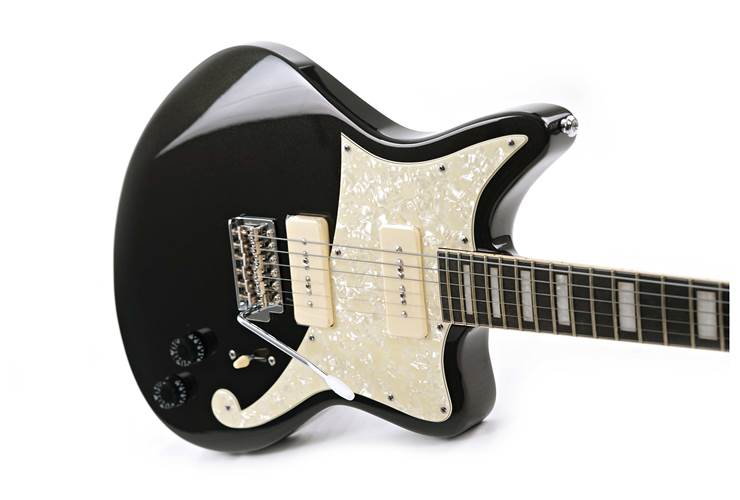 D'Angelico DAPBEDBLFCTR Premier Series Bedford Black Flake Electric Guitar