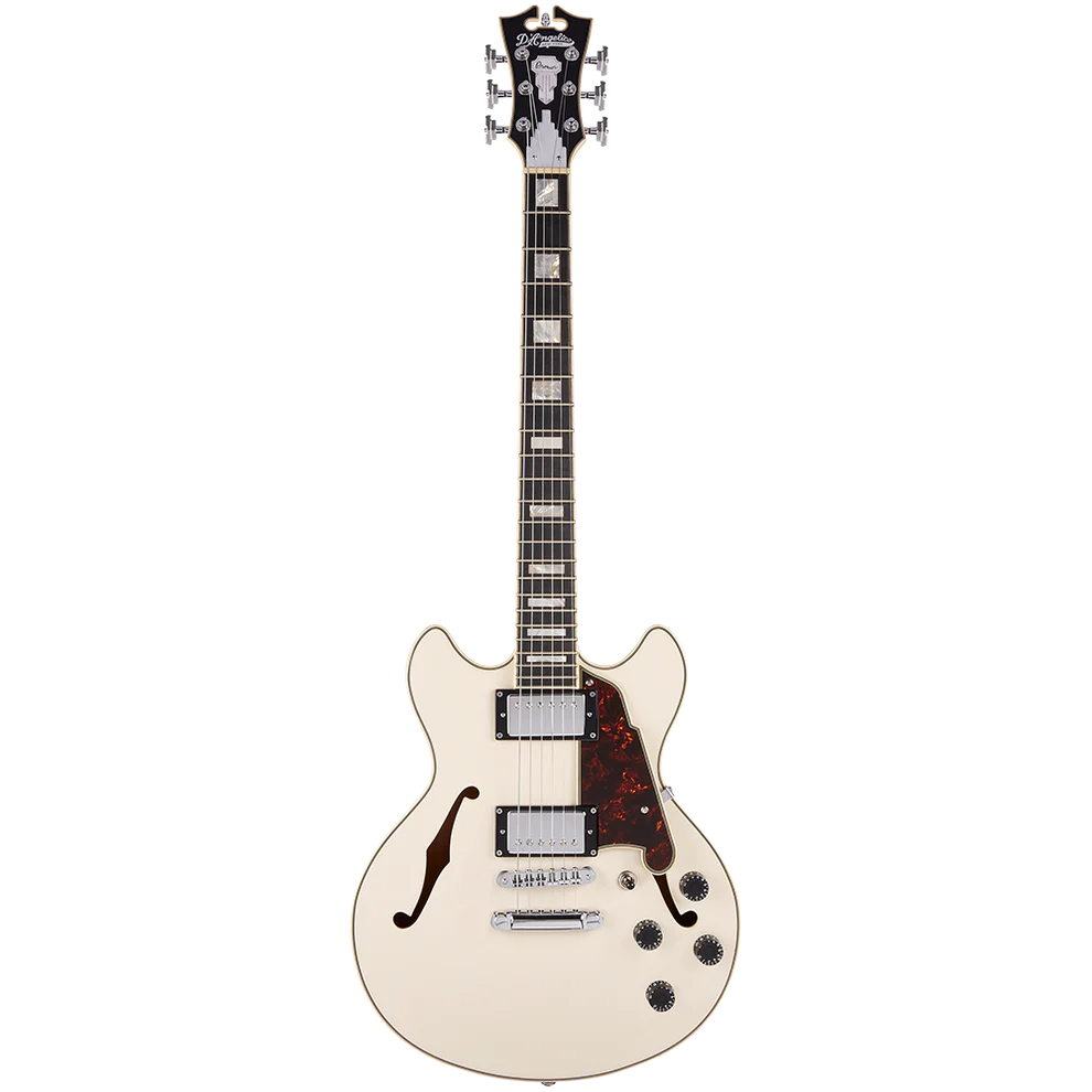 D'Angelico DAPMINIDCCMPCSCB Hollow Premier Mini DC Stopbar Champagne Hollow Premier Electric Guitar